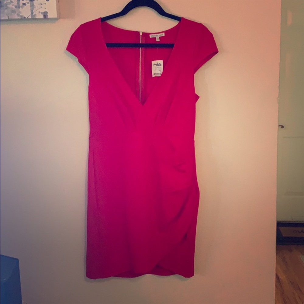 Charlotte Russe Red deep v neck mini dress